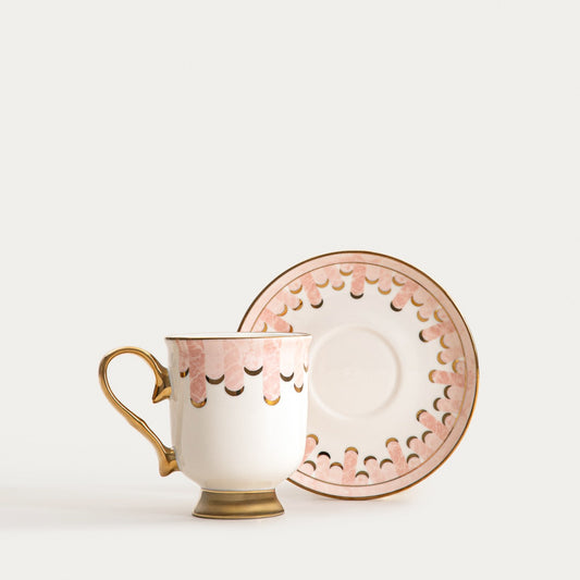 RUMA Ceramic Mug with Golden Handle 0.2L Porcelain