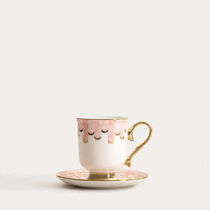 RUMA Ceramic Mug with Golden Handle 0.2L Porcelain