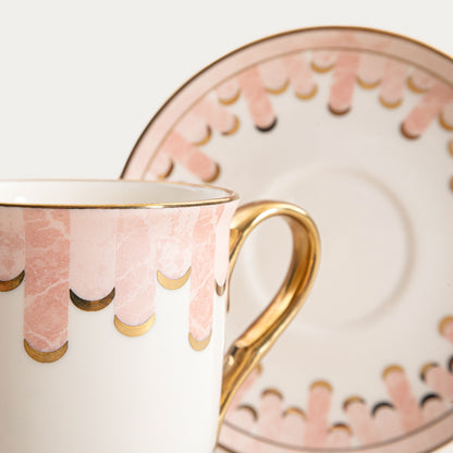 RUMA Ceramic Mug with Golden Handle 0.2L Porcelain