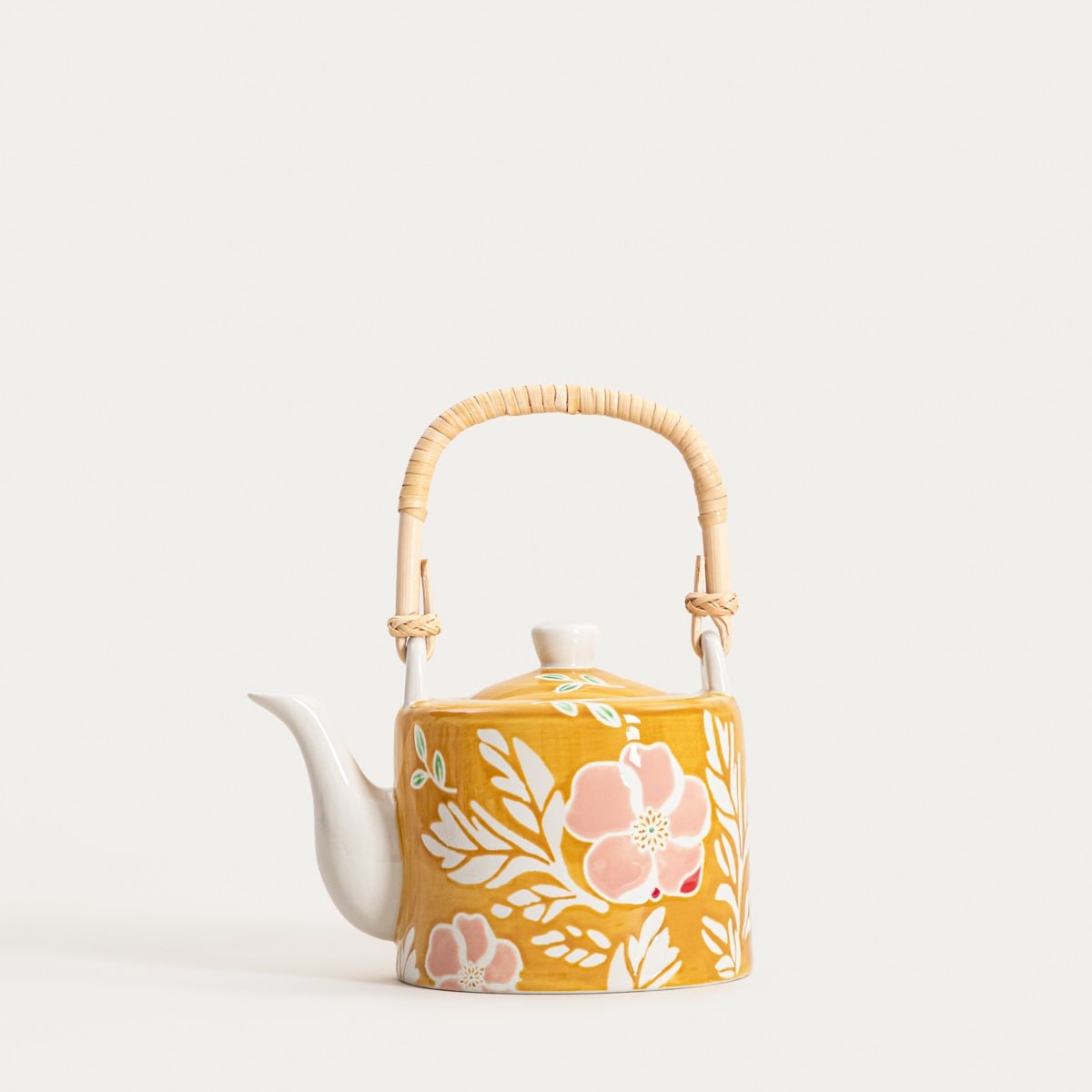 CERRI Mustard Floral Tea Set - 3 Piece Ceramic Jug Set