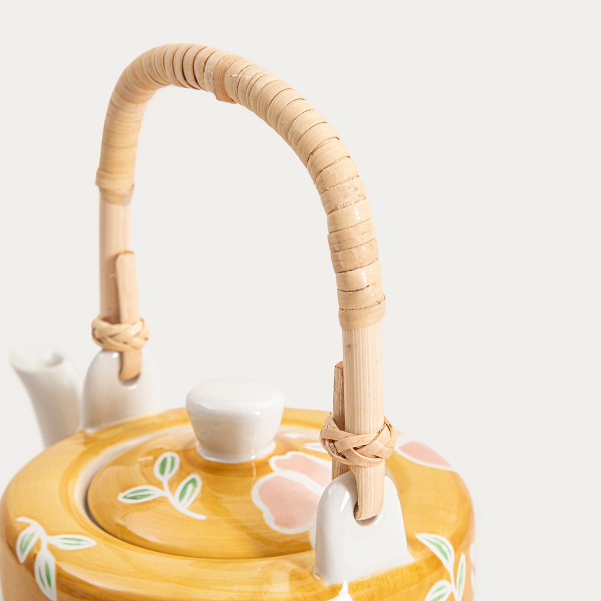 CERRI Mustard Floral Tea Set - 3 Piece Ceramic Jug Set
