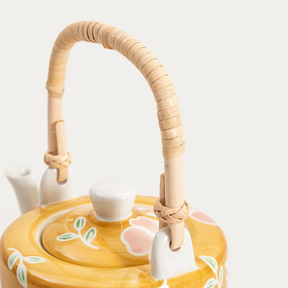 CERRI Mustard Floral Tea Set - 3 Piece Ceramic Jug Set