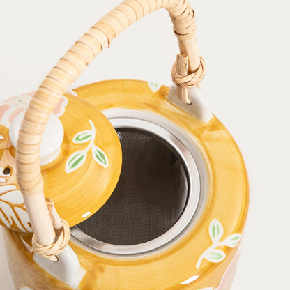 CERRI Mustard Floral Tea Set - 3 Piece Ceramic Jug Set