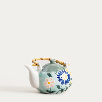 LIMITE Green Floral Tea Set - 3 Piece Ceramic Jug Set