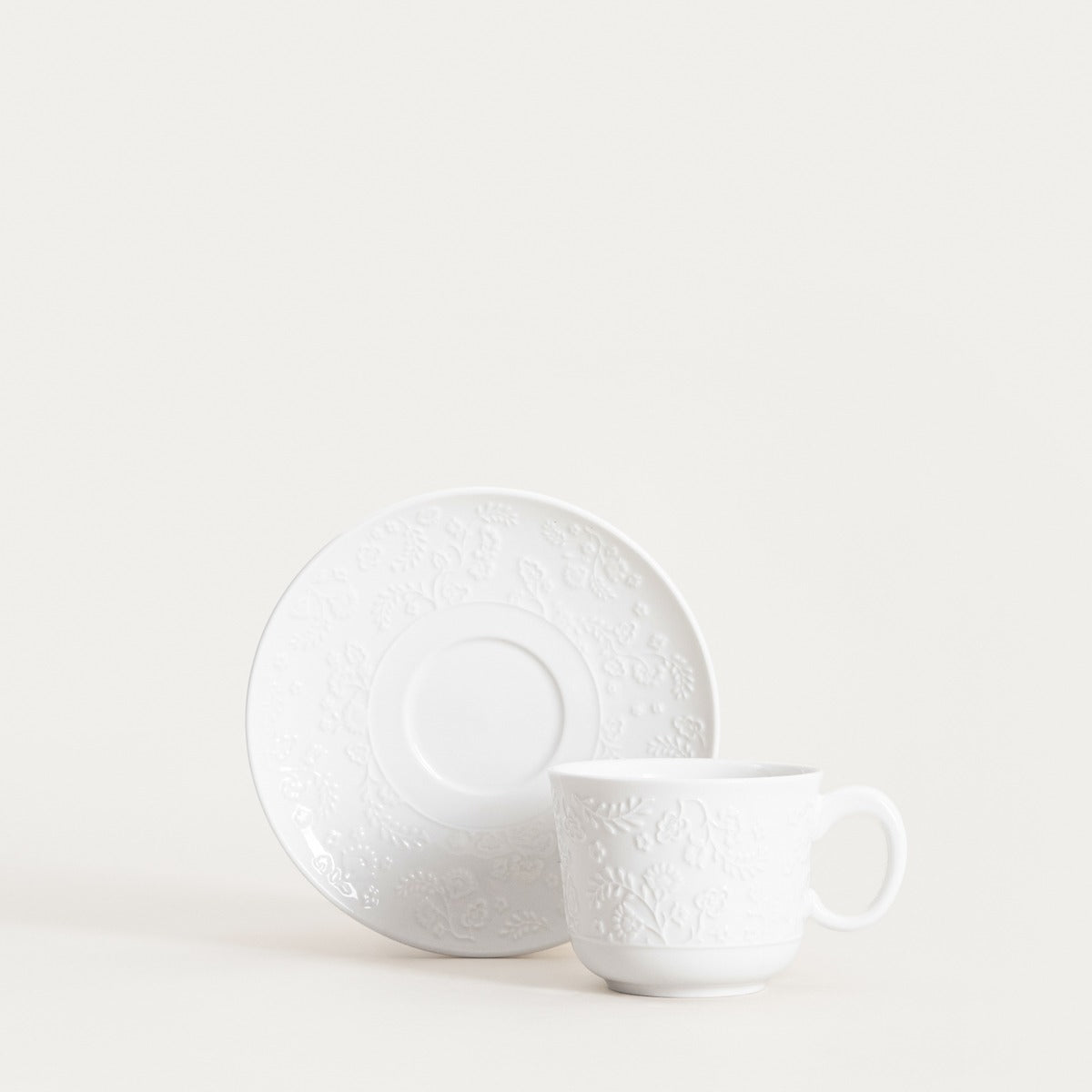 BENO White Ceramic Cup 0.15L with Saucer