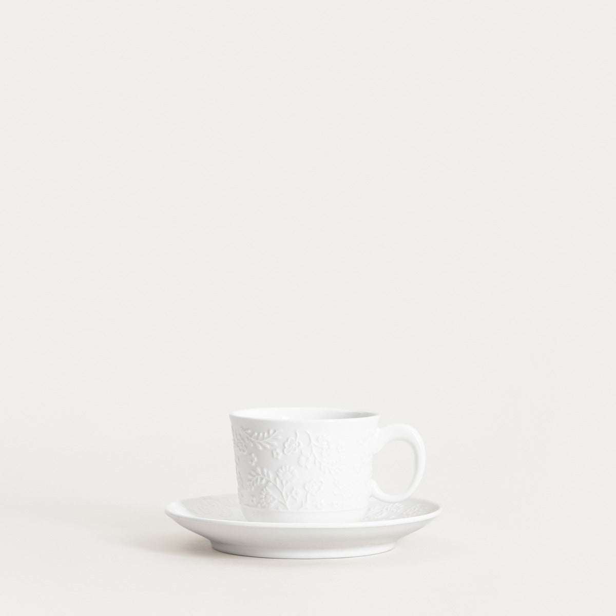 BENO White Ceramic Cup 0.15L with Saucer