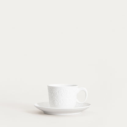 BENO White Ceramic Cup 0.15L with Saucer