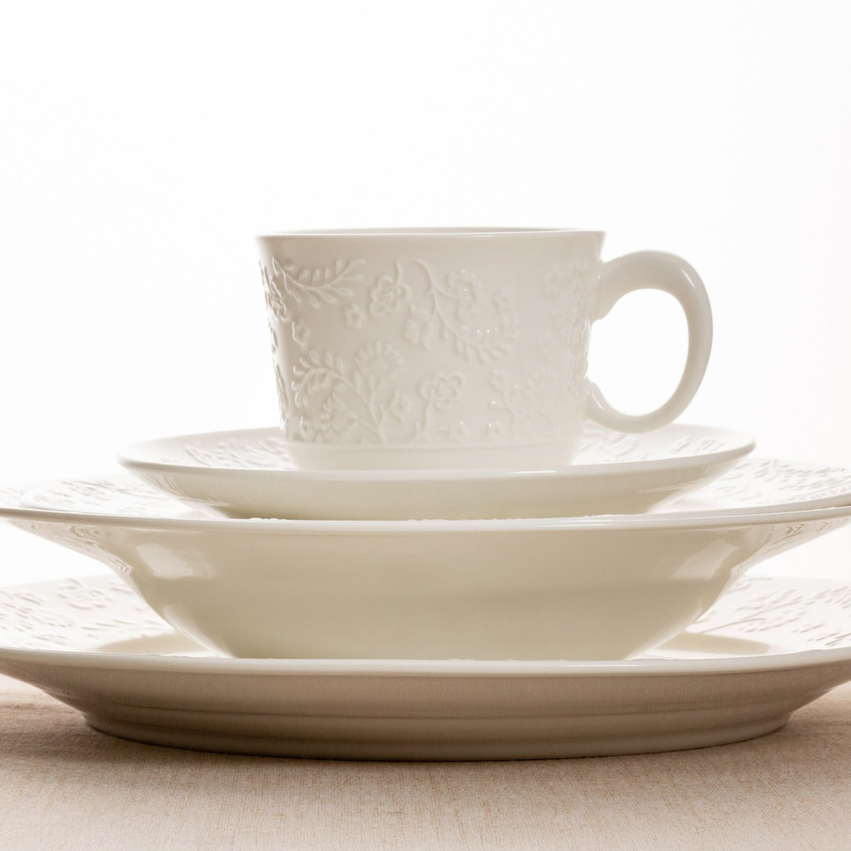 BENO White Ceramic Cup 0.15L with Saucer