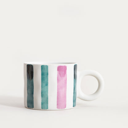 TERNA Ceramic Mug with Coloured Stripes - 0.35L