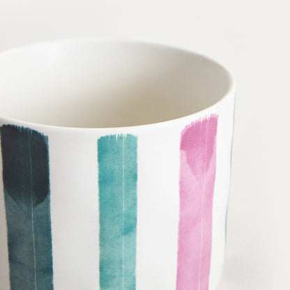 TERNA Ceramic Mug with Coloured Stripes - 0.35L