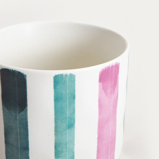 TERNA Ceramic Mug with Coloured Stripes - 0.35L