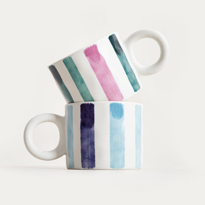 TERNA Blue Striped Ceramic Mug 0.35L