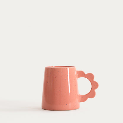 PELMA Pink Ceramic Mug with Flower-Shaped Handle 0.4L