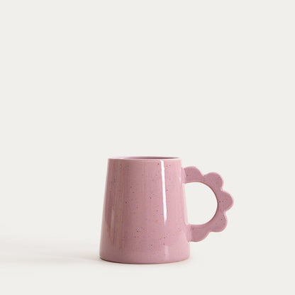 PELMA Purple Ceramic Mug with Flower-Shaped Handle 0.4L