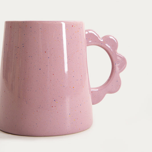 PELMA Purple Ceramic Mug with Flower-Shaped Handle 0.4L