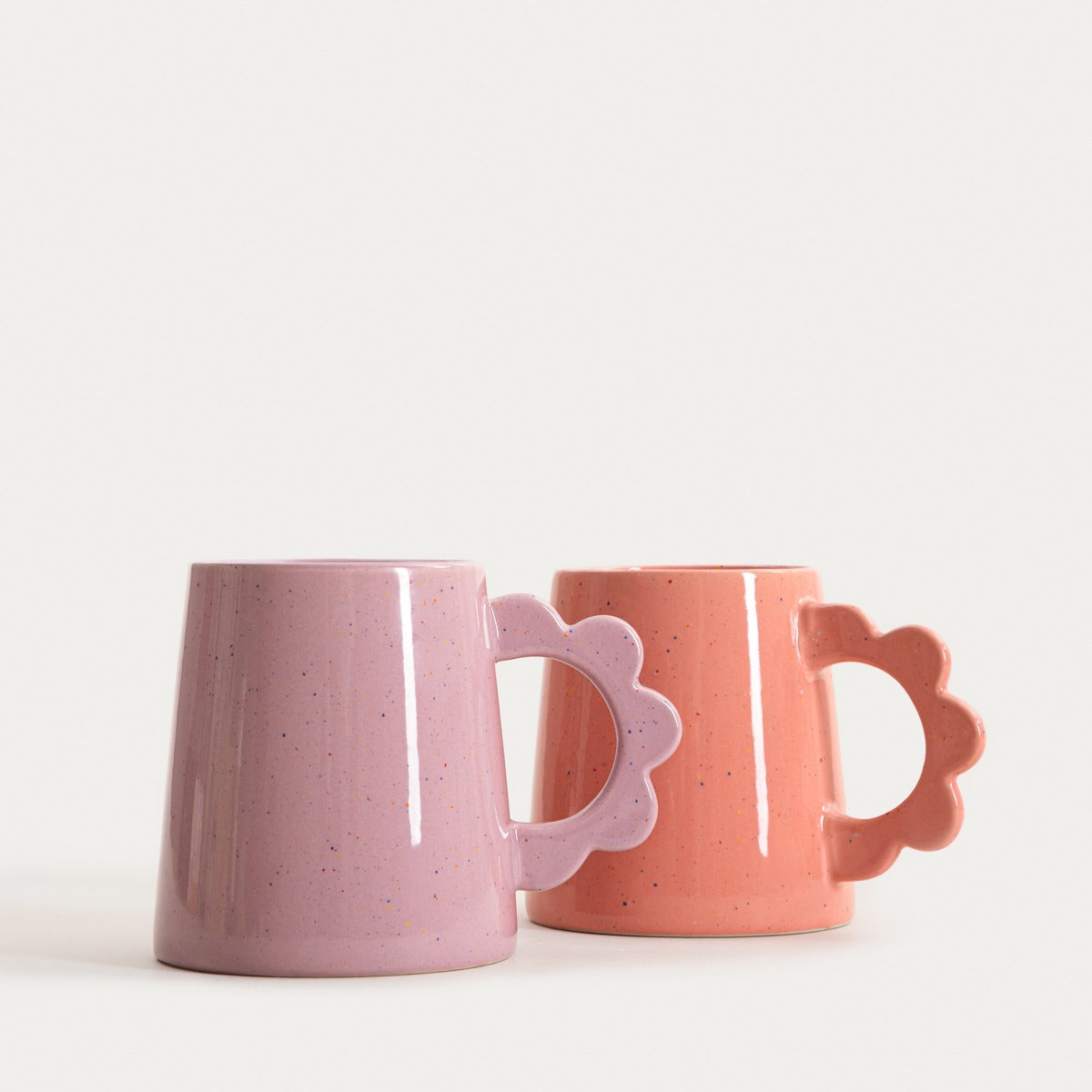 PELMA Purple Ceramic Mug with Flower-Shaped Handle 0.4L