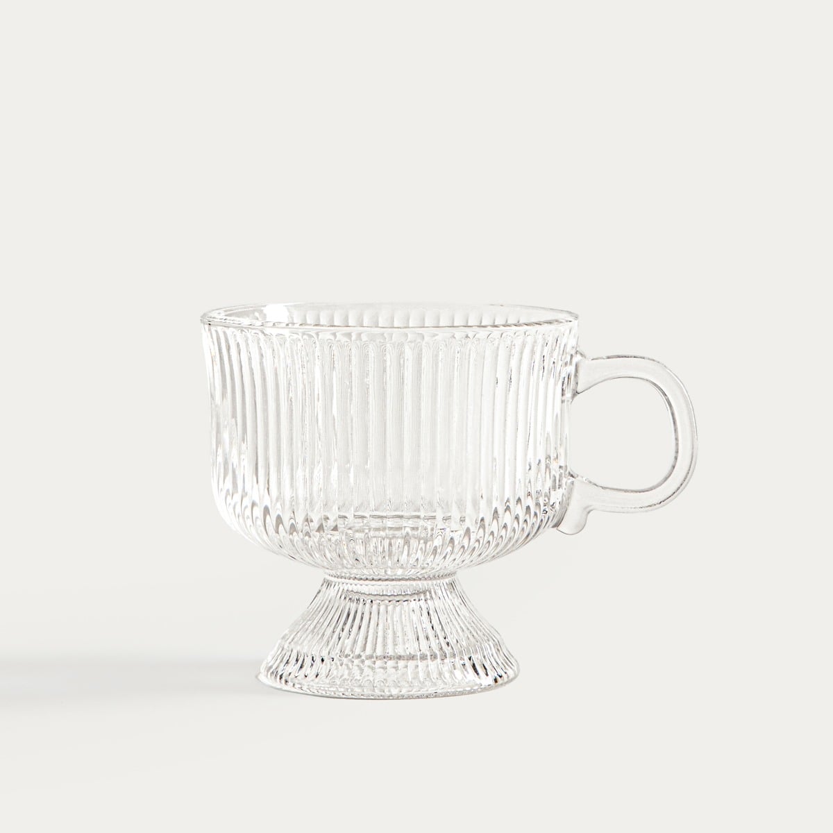 LYNN Fluted Glass Cup with Handle 0.25L