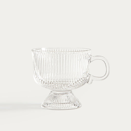 LYNN Fluted Glass Cup with Handle 0.25L