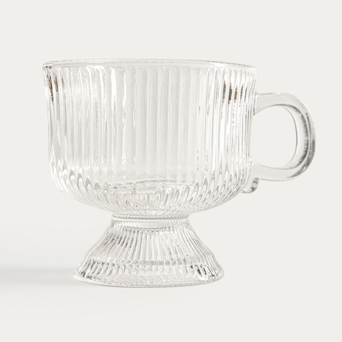 LYNN Fluted Glass Cup with Handle 0.25L
