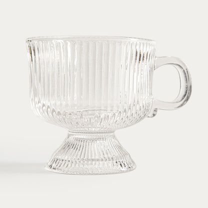 LYNN Fluted Glass Cup with Handle 0.25L