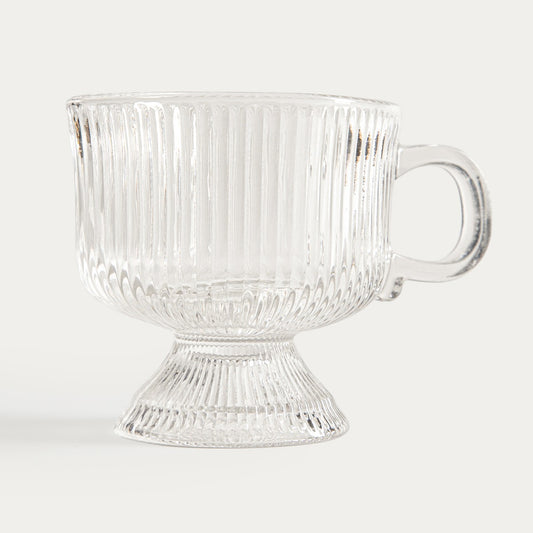 LYNN Fluted Glass Cup with Handle 0.25L