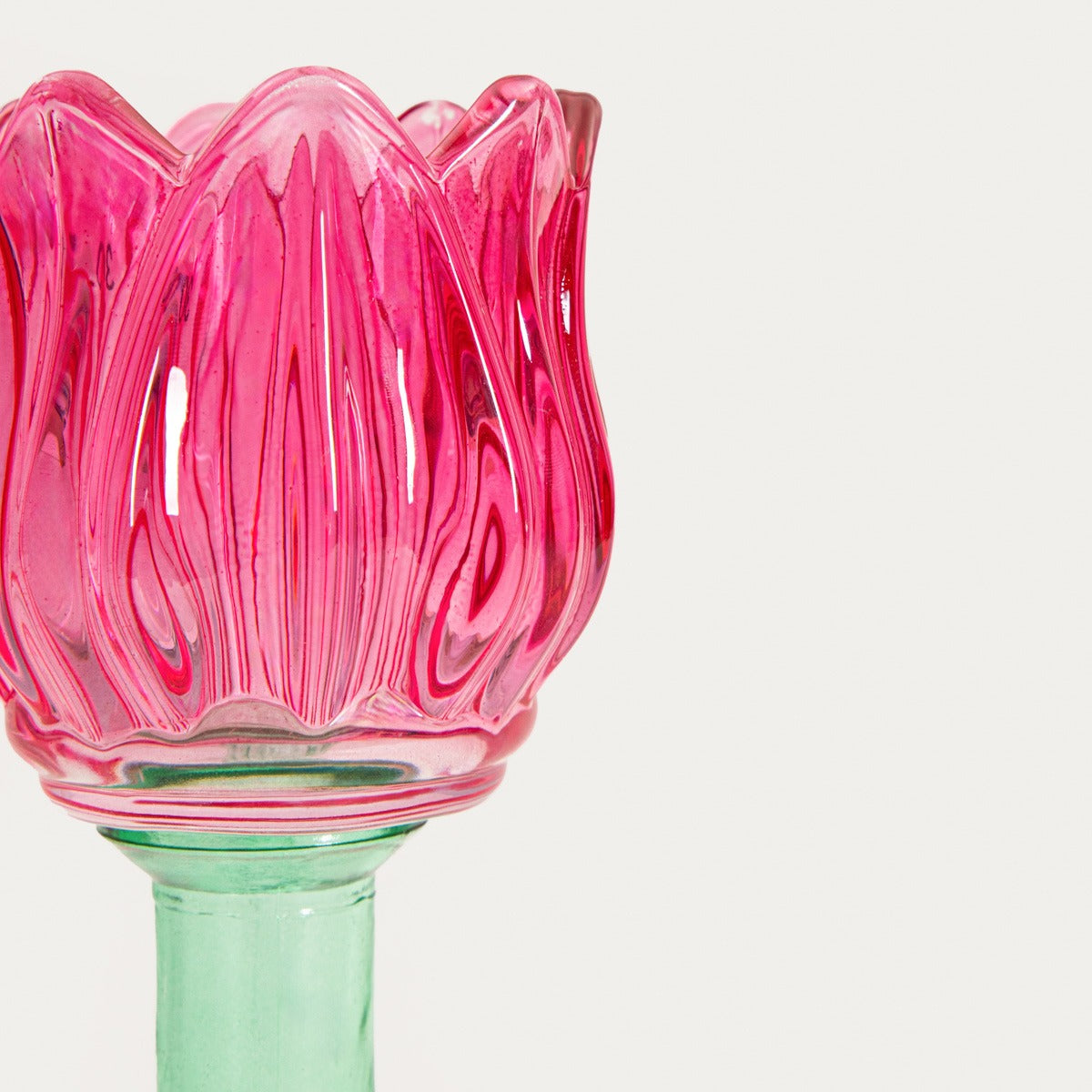 DALY Glass Flower Candle Holder for Tealight Candles