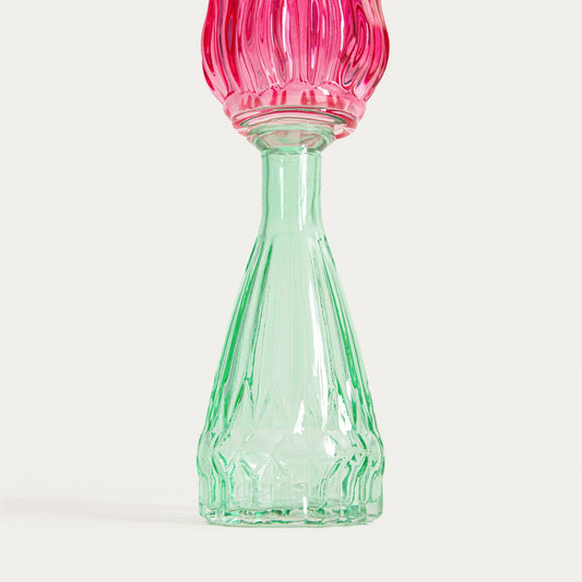 DALY Glass Flower Candle Holder for Tealight Candles