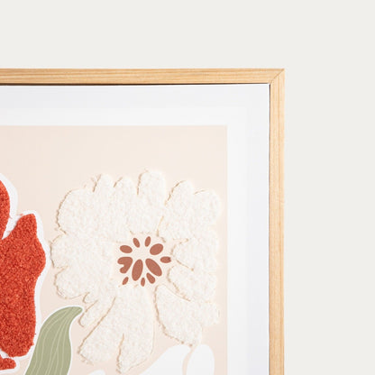 Image SAARO Abstract Flowers and Leaves Wall Art 38x58x3 cm
