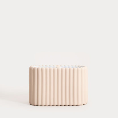 SOLVANI Beige Bathroom Mug - Stoneware Toothbrush Holder