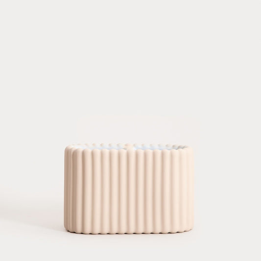 SOLVANI Beige Bathroom Mug - Stoneware Toothbrush Holder