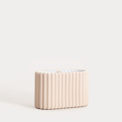 SOLVANI Beige Bathroom Mug - Stoneware Toothbrush Holder