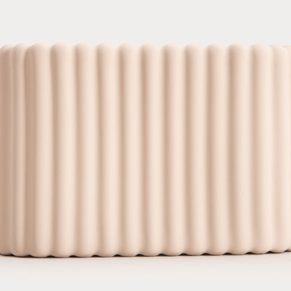 SOLVANI Beige Bathroom Mug - Stoneware Toothbrush Holder