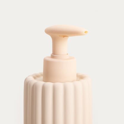 SOLVANI Beige Soap Dispenser - 9x7x18cm Stoneware