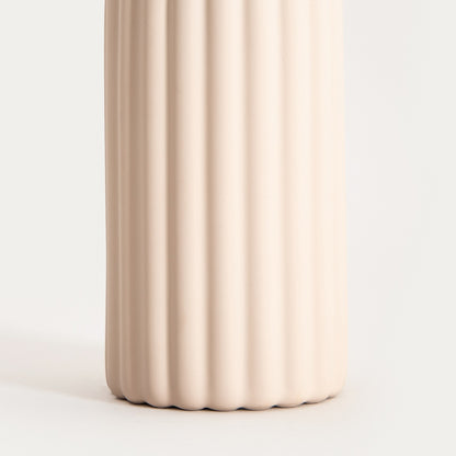 SOLVANI Beige Soap Dispenser - 9x7x18cm Stoneware
