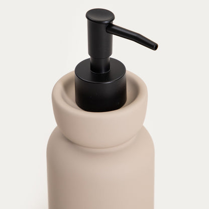 ELVIA Taupe Soap Dispenser 7.2x7.2x17.5 cm