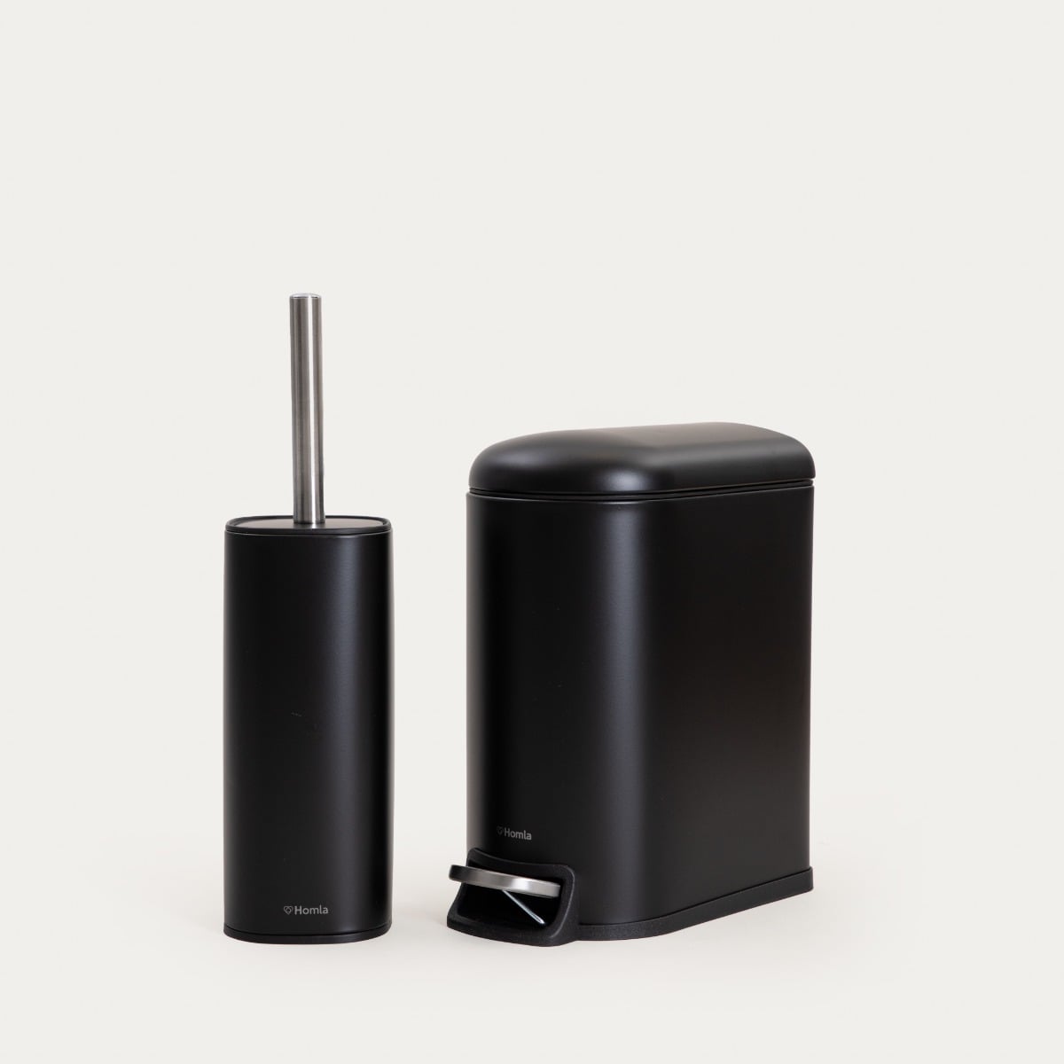 WC brush LINEA MAT Black Toilet Brush with Closed Container