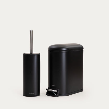 WC brush LINEA MAT Black Toilet Brush with Closed Container
