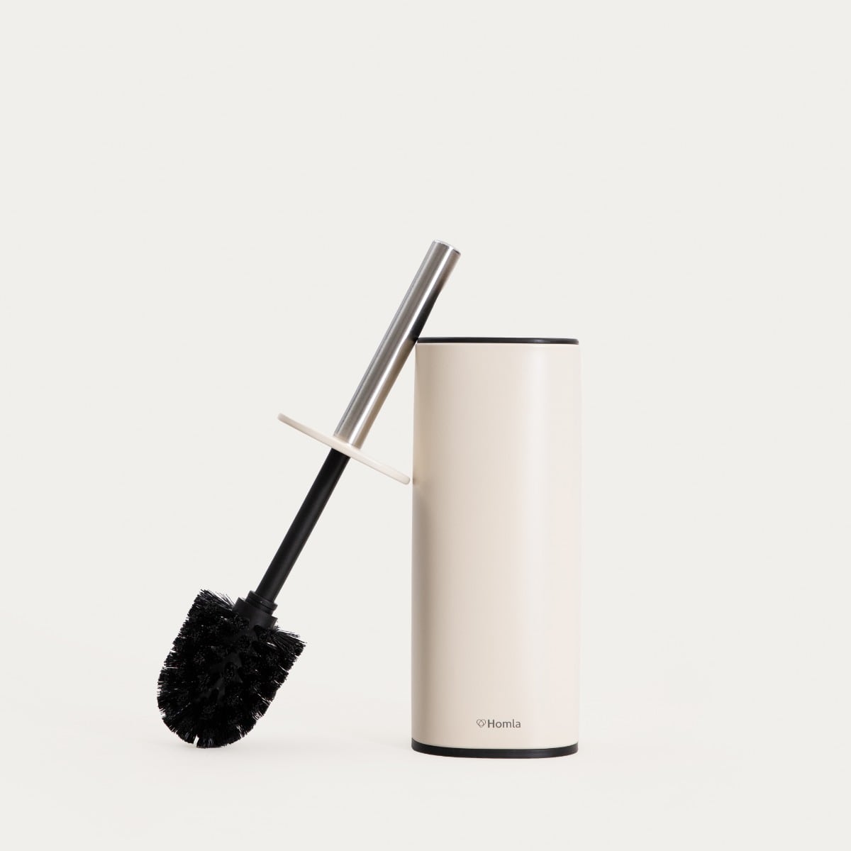 WC brush LINEA MAT Beige Toilet Brush with Closed Container Design