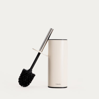 WC brush LINEA MAT Beige Toilet Brush with Closed Container Design
