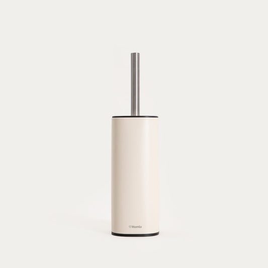 WC brush LINEA MAT Beige Toilet Brush with Closed Container Design