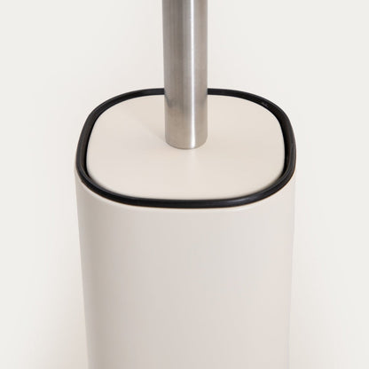 WC brush LINEA MAT Beige Toilet Brush with Closed Container Design