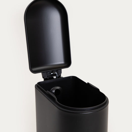 LINEA MAT Black Bathroom Hamper with Pedal Mechanism