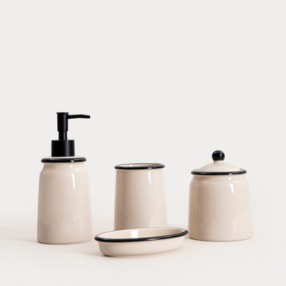 Chloe Ceramic Cotton Bud Holder - Durable & Stylish Bathroom Accessory