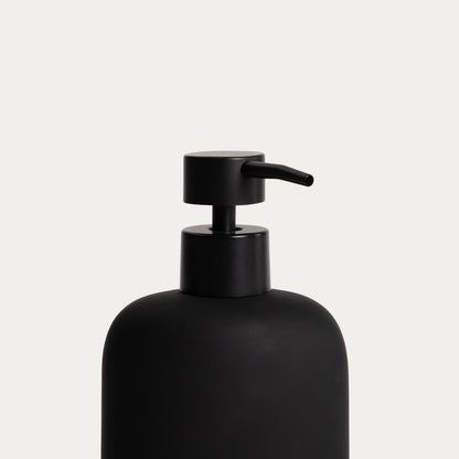 LINEA MAT Bathroom Set - Dispenser, Cup & Tray Matte Black