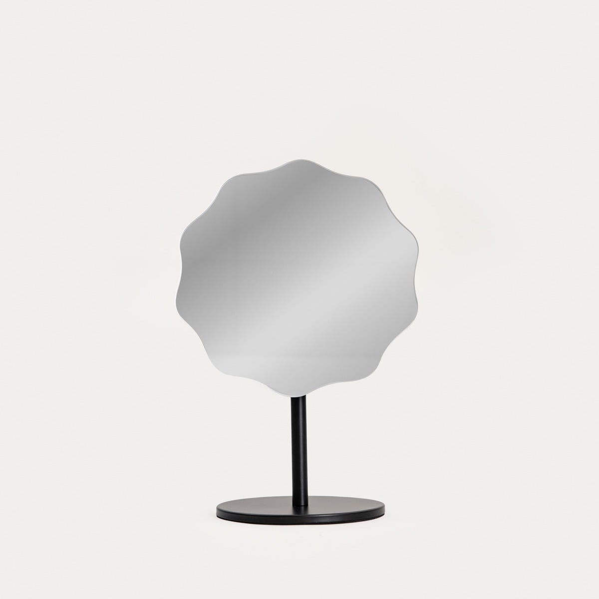 Scallop Black Mirror 20 cm - Adjustable Angle Bathroom Accessory