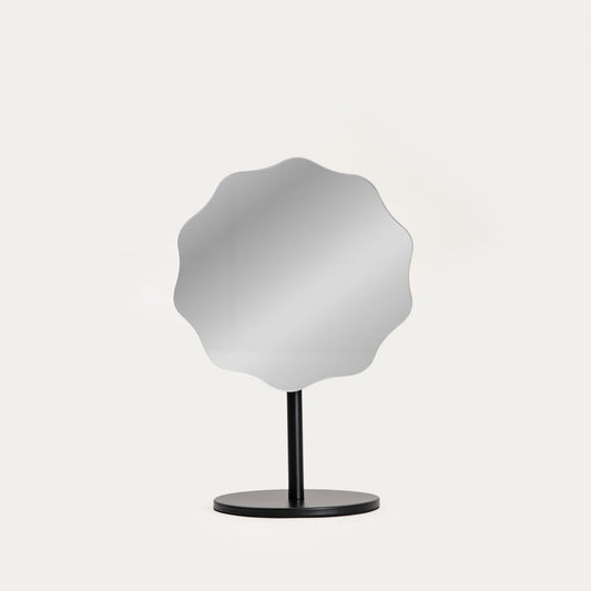 Scallop Black Mirror 20 cm - Adjustable Angle Bathroom Accessory
