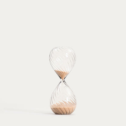 CALIPSO Fluted Hourglass with Beige Sand 11x11x24 cm