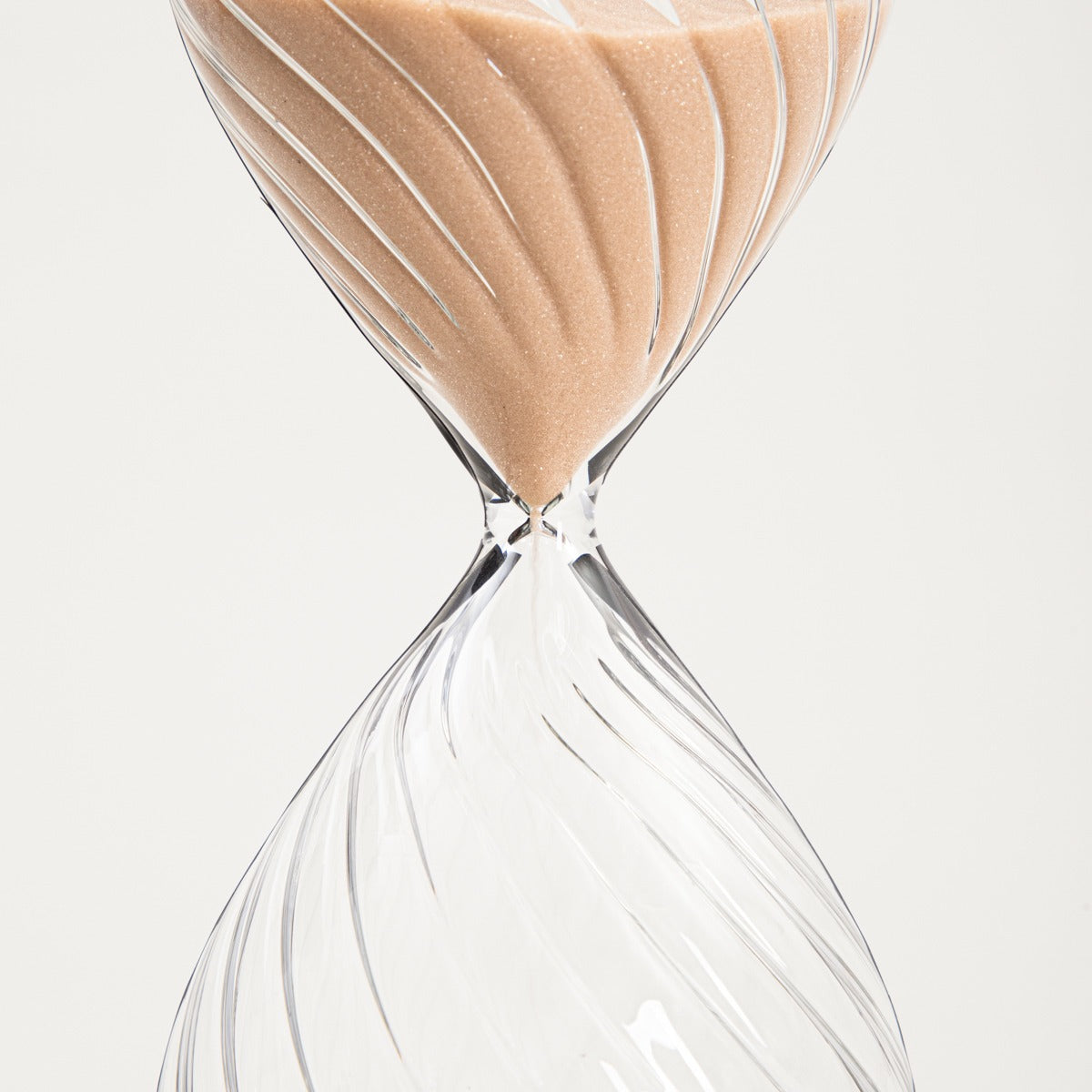CALIPSO Fluted Hourglass with Beige Sand 11x11x24 cm