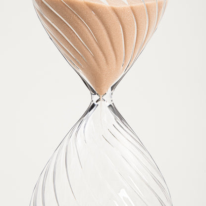 CALIPSO Fluted Hourglass with Beige Sand 11x11x24 cm