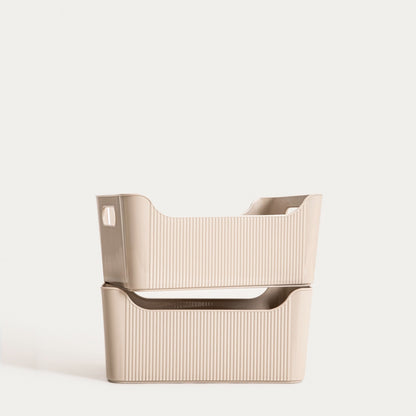 Set of organisers Set of 2 Beige Organisers for Bathroom and Kitchen Storage